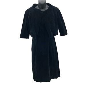 50s 2 pc set bolero jacket sleeveless dress Handmade VINTAGE small/medium velvet